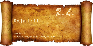 Rajz Lili névjegykártya